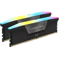 Corsair DDR5, 5600MT/s 64GB 2x32GB DIMM, Unbuffered, 40-40-40-77, Std PMIC, XMP 3.0, VENGEANCE RGB DDR5 Black Heatspreader, Blac