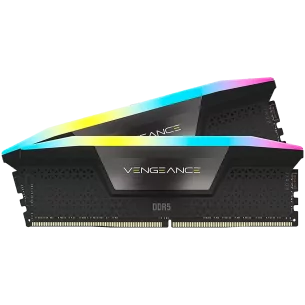Corsair DDR5, 5200MT/s 32GB 2x16GB DIMM, Unbuffered, 40-40-40-77, XMP 3.0, VENGEANCE RGB DDR5 Black Heatspreader, RGB LED, 1.25V