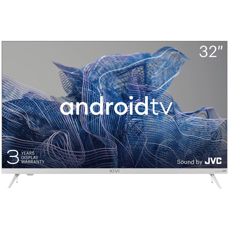 Kivi 32', HD, Google Android TV, White, 1366x768, 60 Hz, Sound by JVC, 2x8W, 33 kWh/1000h , BT5, HDMI ports 3, 24 months - 1