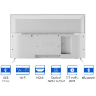 Kivi 32', HD, Google Android TV, White, 1366x768, 60 Hz, Sound by JVC, 2x8W, 33 kWh/1000h , BT5, HDMI ports 3, 24 months - 12