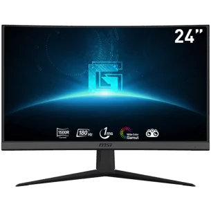 MSI G24C6 E2 Curved Gaming Monitor, 24" 180Hz, FHD (1920x1080) 16:9, VA Anti-glare, 1ms, 1500R curve, 250nits, 3000:1, 178°/178°