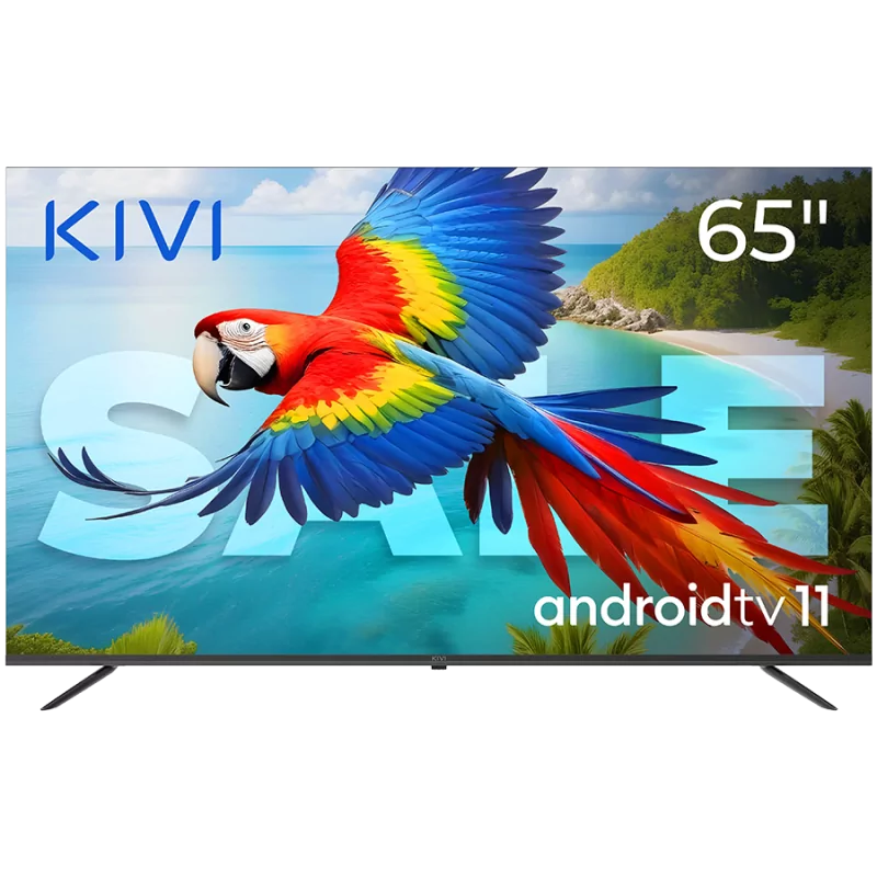 Kivi 65", UHD, Android TV 11, Black, 60 Hz, AV1, Sound 2x12W, 111 kWh/1000h, Energy G, WiFi5G, BT5.1, 3xHDMI, 2xUSB - 1