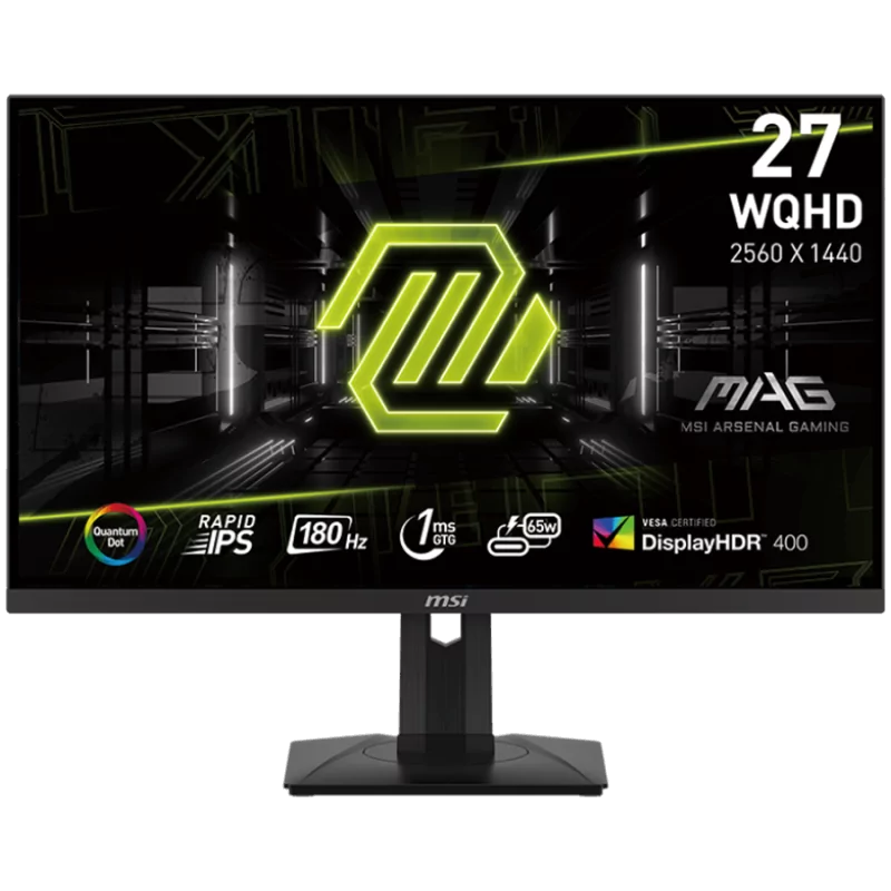 MSI MAG 274QRF QD E2 Gaming Monitor, 27" 170Hz, WQHD(2560x1440) 16:9, Rapid IPS Anti-glare, 1ms, 400nits, 1000:1, 178°/178°, Ada