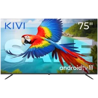 75", UHD, Android TV 11, Black, 60 Hz, AV1, Sound 2x12W, 127 kWh/1000h, Energy F, WiFi5G, BT5.1, 4xHDMI, 2xUSB, Blue Remote, 24 