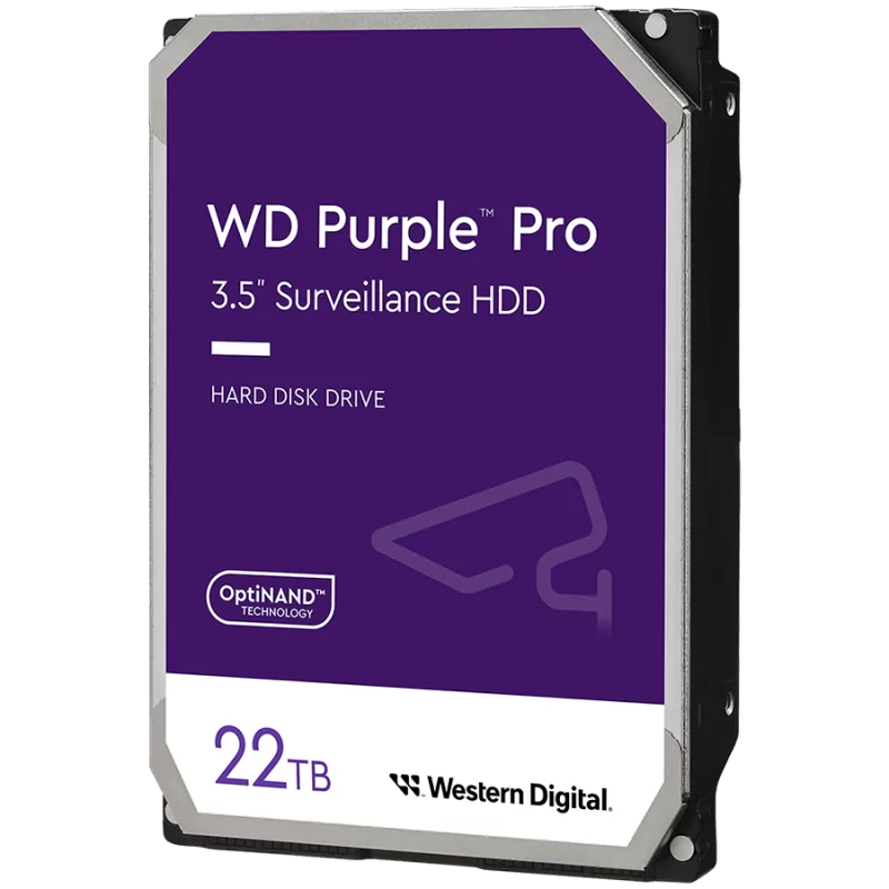HDD Video Surveillance WD Purple Pro 22TB CMR (3.5'', 512MB, 7200 RPM, SATA 6Gbps, 550TB/year) - 1 HDD Video Surveillance WD Purple Pro 22TB CMR (3.5'', 512MB, 7200 RPM, SATA 6Gbps, 550TB/year) - 1