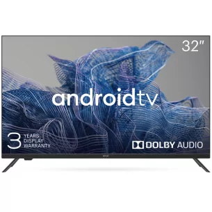 32', HD, Android TV, Black, 1366x768, 60 Hz, 2x8W, 33 kWh/1000h , BT5, HDMI ports 3, 24 months