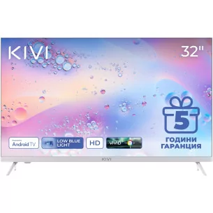 Kivi 32", White, HD, Android TV 11, Black, 1366x768, 60 Hz, AV1, Sound 2x8W, 26 kWh/1000h, WiFi5G, BT5.1, 3xHDMI, 2xUSB