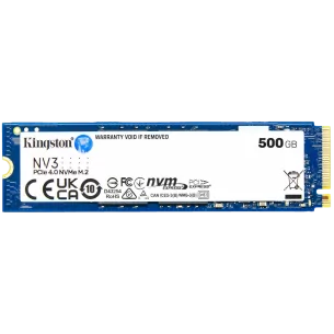 Kingston 500GB NV3 SSD M.2 2280 PCIe 4.0 NVMe, Read: 5,000/ Write: 3,000MB/s