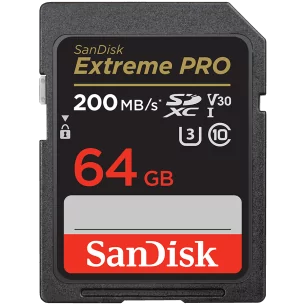SanDisk Extreme PRO 64GB SDXC Memory Card + 2 years RescuePRO Deluxe up to 200MB/s & 90MB/s Read/Write speeds, UHS-I, Class 10, 