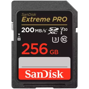SanDisk Extreme PRO 256GB SDXC Memory Card + 2 years RescuePRO Deluxe up to 200MB/s & 140MB/s Read/Write speeds, UHS-I, Class 10