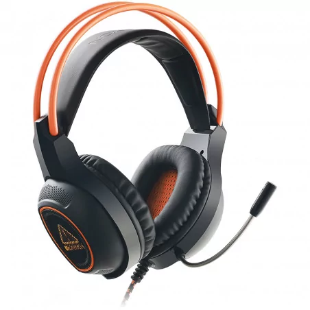 Canyon Gaming headset with 7.1 USB connector, adjustable volume control, orange LED backlight, cable length 2m, Black, 182*90*23