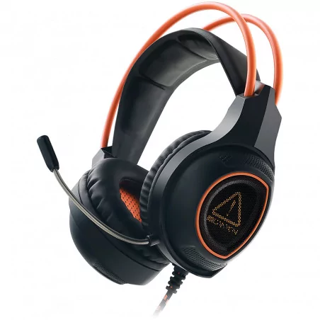 Canyon Gaming headset with 7.1 USB connector, adjustable volume control, orange LED backlight, cable length 2m, Black, 182*90*23