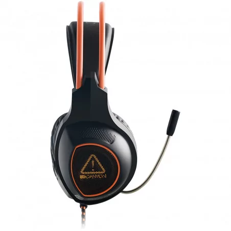 Canyon Gaming headset with 7.1 USB connector, adjustable volume control, orange LED backlight, cable length 2m, Black, 182*90*23