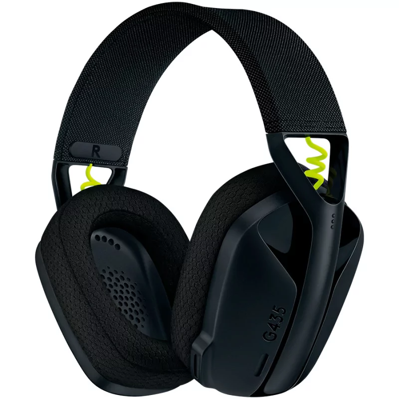 LOGITECH G435 LIGHTSPEED Wireless Gaming Headset - BLACK - 2.4GHZ - EMEA - 914 - 1