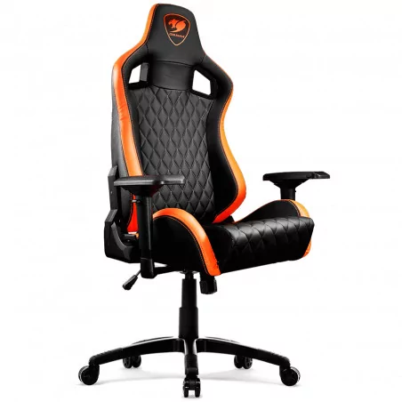 COUGAR Armor S Gaming Chair, Full Steel Frame, 4D adjustable arm rest, Gas lift height adjustable, 180º seat back adjustable, He