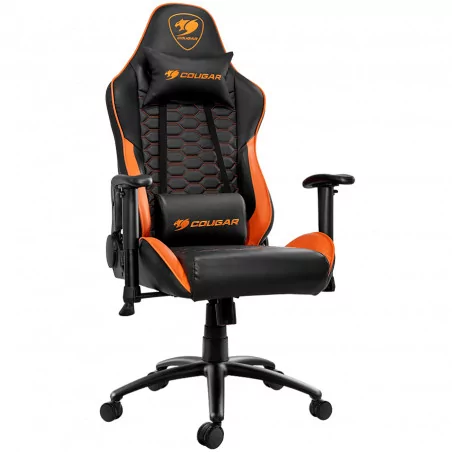 COUGAR OUTRIDER - Orange, Gaming Chair, Premium PVC Leather, Head and Lumbar Pillow, High Density Shaping Foam, Continuous 180º 