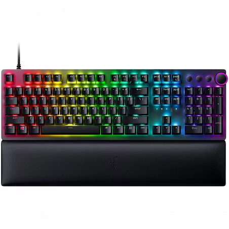 Razer Huntsman V2, Optical Gaming Keyboard (Linear Red Switch), US Layout, Doubleshot PBT Keycaps, Sound Dampening Foam, Razer C