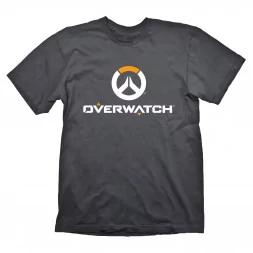 Overwatch T-Shirt &quotLogo&quot White/Orange on Grey, Gaya Entertainment, M