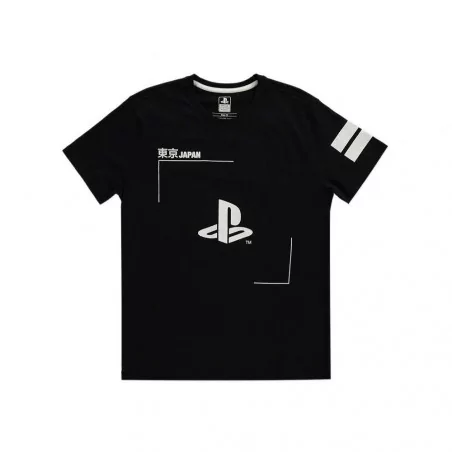 Тениска Bioworld Difuzed Sony Playstation, Черна с бяло лого, Мъжка, M - 1