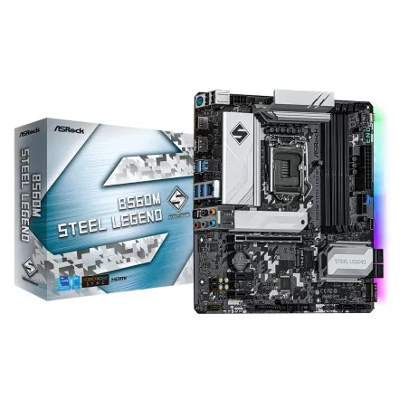 Дънна платка ASRock B560M Steel Legend, socket 1200, Polychrome RGB, Micro ATX - 2