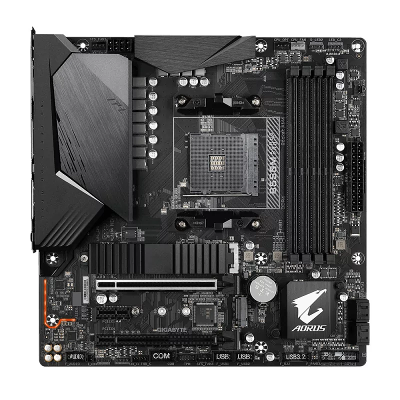 Дънна платка GIGABYTE B550M AORUS PRO-P Socket AM4, 4 x DDR4, RGB Fusion 2.0 - 1