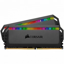 Corsair DDR4, 3200MHz 16GB 2x8GB DIMM, Unbuffered, 16-18-18-36, XMP 2.0, DOMINATOR PLATINUM RGB Black Heatspreader, RGB LED, 1.3