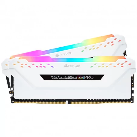 Corsair DDR4, 3600MHz 16GB 2x8GB DIMM, Unbuffered, 18-22-22-42, XMP 2.0, VENGEANCE RGB PRO White Heatspreader, RGB LED, 1.35V - 