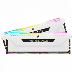 Corsair DDR4, 3200MHz 16GB 2x8GB Dimm, Unbuffered, 16-20-20-38, XMP 2.0, Vengeance RGB Pro SL White Heatspreader, RGB LED, Black