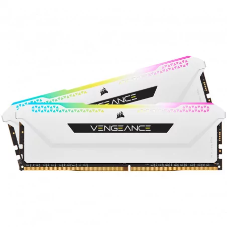 Corsair DDR4, 3200MHz 32GB 2x16GB Dimm, Unbuffered, 16-20-20-38, XMP 2.0, Vengeance RGB Pro SL White Heatspreader, RGB LED, Blac