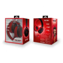 Headphones with microphone MAXELL B52 black and red - 1 2