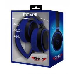 Слушалки с микрофон MAXELL B52, черно и синьо - 1 2