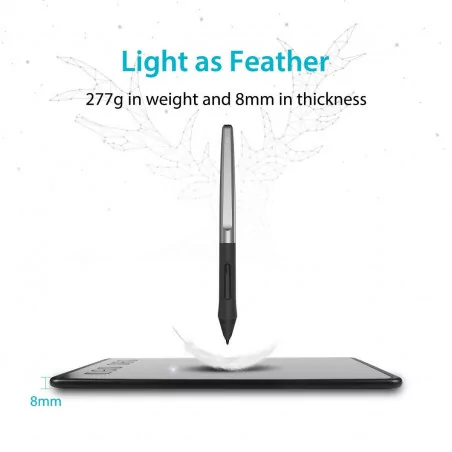 Графичен таблет HUION Inspiroy H640P, USB, Черен - 4