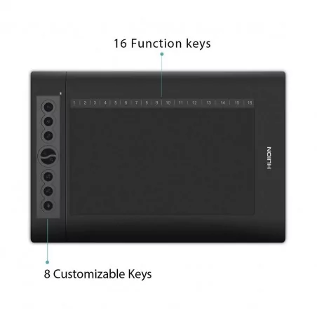 Графичен таблет HUION H610PRO V2, USB, Черен - 2