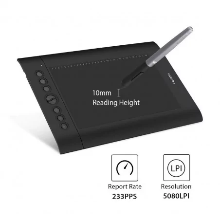 Графичен таблет HUION H610PRO V2, USB, Черен - 3