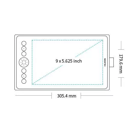 Graphic Tablet HUION Inspiroy Ink H320M, USB-C, Black - 3