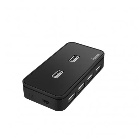 USB хъб със захранване HAMA, USB 2.0, 7-портов, 480 Mbit/s, Черен - 2