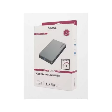 USB hub with power supply HAMA, USB 3.0, 1:4, със захранване - 3