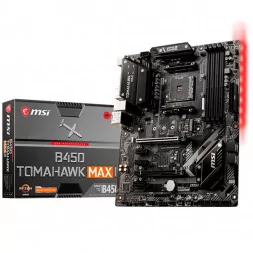 MSI B450 TOMAHAWK MAX II, ATX, AMD AM4 Socket, 1x PCI-E 3.0 x16, 1x PCI-E 2.0 x16, HDMI, DVI-D, 4 DIMMs, Dual Channel DDR4-4133+