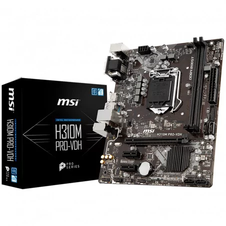 MSI H310M PRO-VDH, mATX, Socket 1151, Dual Channel DDR4 2666 MHz, 1x PCIe 3.0 x16 slot, 1x VGA, 1x DVI-D, 1x HDMI, 2x USB 3.1 Ge