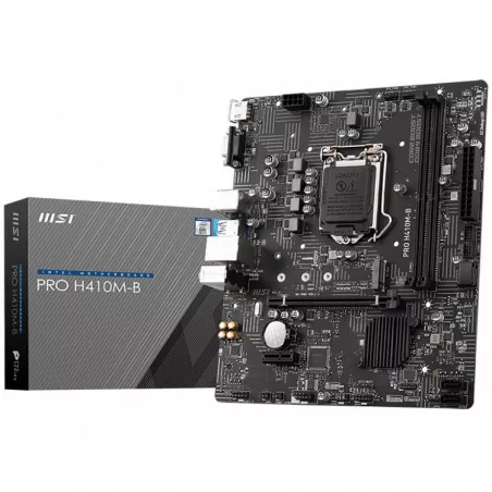 MSI PRO H410M-B, mATX, Socket 1200, Dual Channel DDR4 2933MHz, 1x PCIe 3.0 x16 slot, 1x M.2 slot, 1x VGA, 1x HDMI, 2x USB 3.2 Ge