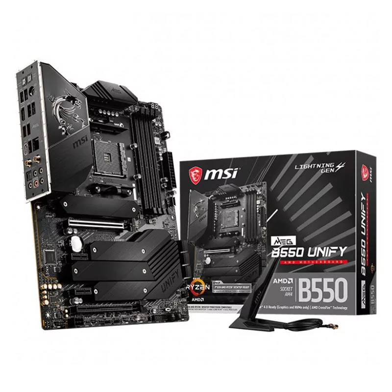 MSI MEG B550 UNIFY,ATX,Socket AM4,AMD B550 Chipset,4 DIMMs,Dual Channel DDR4 up to 5100MHz(OC)MHz,1x PCIe 4.0/ 3.0 x16 slot,4x M