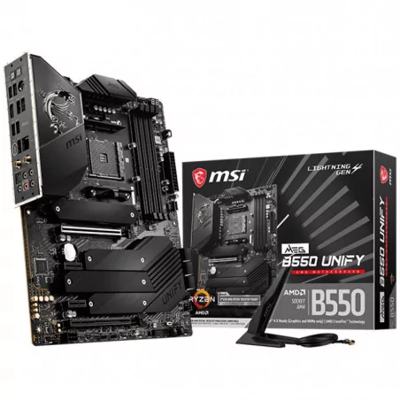 MSI MEG B550 UNIFY,ATX,Socket AM4,AMD B550 Chipset,4 DIMMs,Dual Channel DDR4 up to 5100MHz(OC)MHz,1x PCIe 4.0/ 3.0 x16 slot,4x M