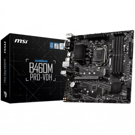 MSI B460M PRO-VDH, m-ATX, Intel LGA 1200 socket, 1x PCI-E 3.0 x16, HDMI, DVI-D, VGA, 4 DIMMs, Dual Channel DDR4-2933 MHz(Max), 2