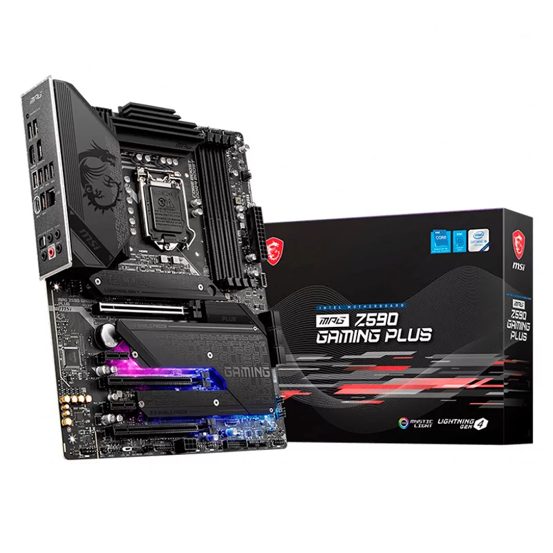 MSI MPG Z590 GAMING PLUS, ATX, Socket 1200, Dual Channel DDR4 5333(OC)MHz, 3x PCIe x16 slots, 3x M.2 slots, 1x HDMI, 1x DP, 6x U