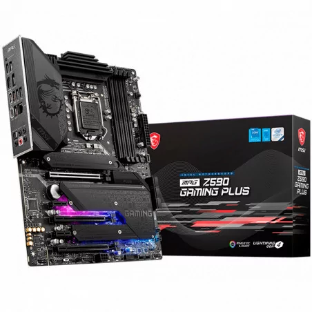 MSI MPG Z590 GAMING PLUS, ATX, Socket 1200, Dual Channel DDR4 5333(OC)MHz, 3x PCIe x16 slots, 3x M.2 slots, 1x HDMI, 1x DP, 6x U