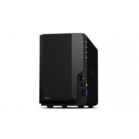 Мрежов сторидж Synology DS218, за 2 диска, до 24TB, CPU 1.4 GHz, 2 GB DDR4 RAM, Гигабит, USB 3.2 - 2